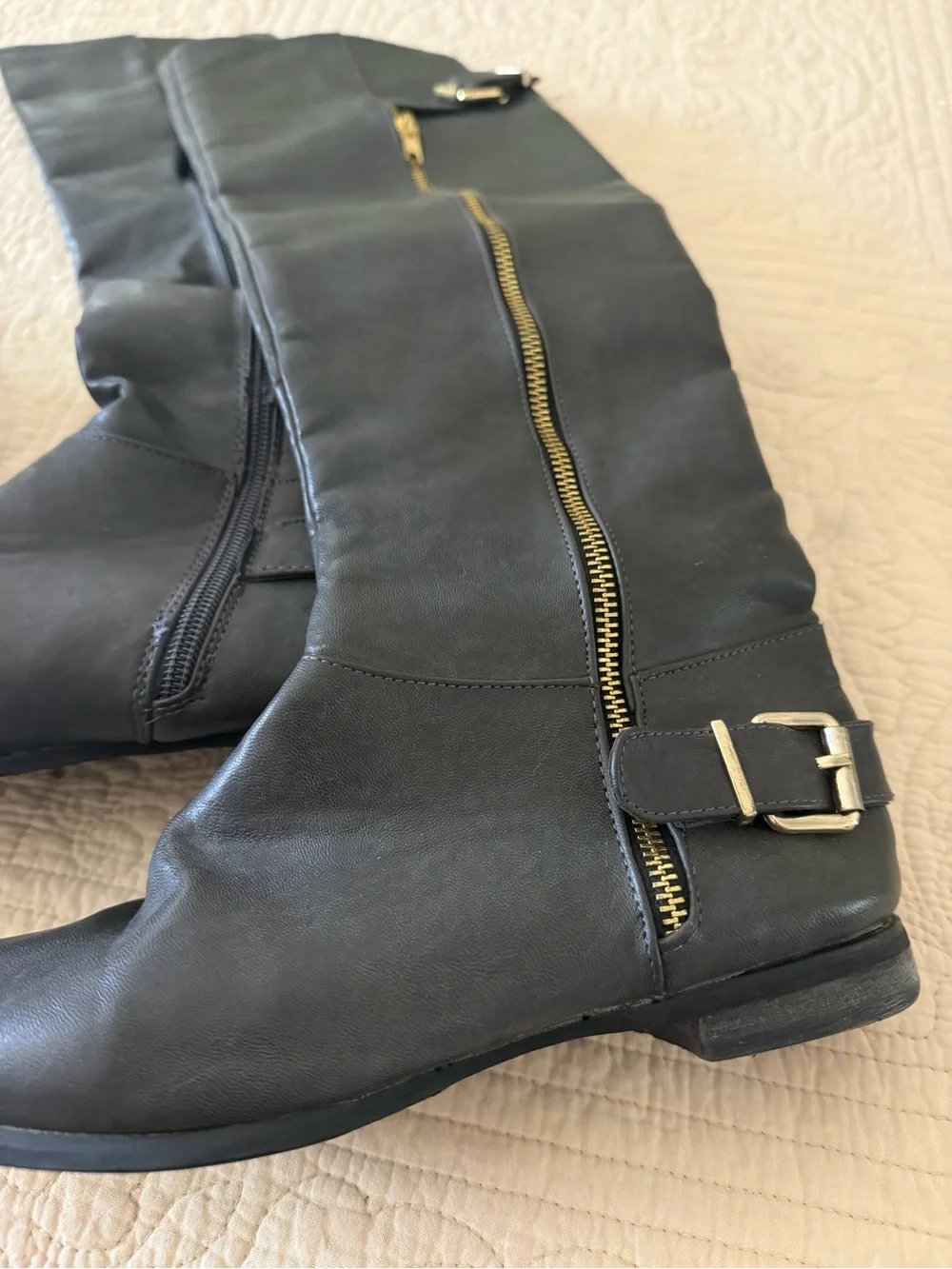 Classic Over-the-Knee Boots — Brown, Black & Gray Trio